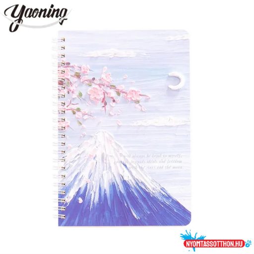A5 vonalas japán cseresznyevirágzás hangulatú spirál füzet A5