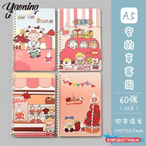 Spirálfüzet cuki mintás - A5