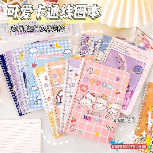 A5 vonalas cuki happy mintás spirál füzet