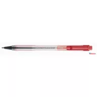   Golyóstoll, (0.7) 0,27 mm, nyomógombos, átlátszó tolltest, PILOT "BP-S Matic", piros
