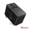 Choetech USB-C*2+USB-A*2 (45W,fekete,travel,USB-C kábellel, US,UK,EU,AU), töltő