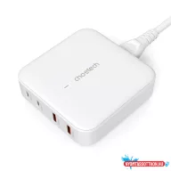   Choetech 2*USB-C+2*USB-A (4port,asztali,100W,fehér,GAN), töltő