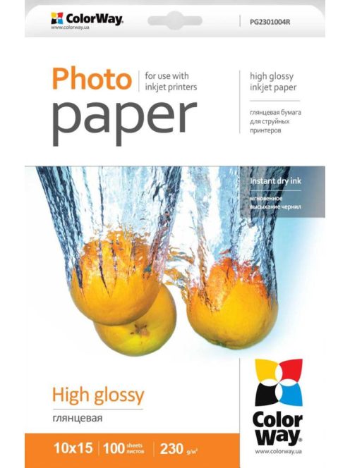 Photo Paper ColorWay high glossy 230 g / m², 10х15, 100 sheets PG2301004R
