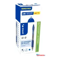   Zseléstoll, 0,25 mm, nyomógombos, PILOT "G-2, Bonus Pack", kék