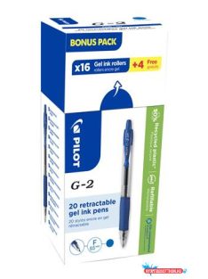   Zseléstoll, 0,25 mm, nyomógombos, PILOT "G-2, Bonus Pack", kék