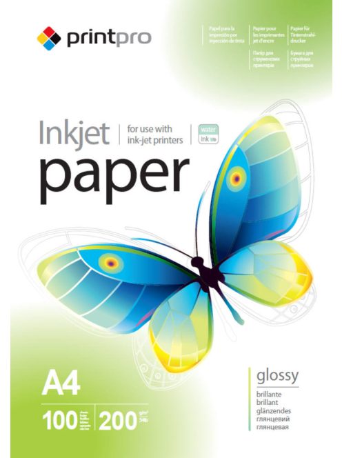 PrintPro glossy 200 g/m² fotópapír A4, 100 lap (PGE200100A4)