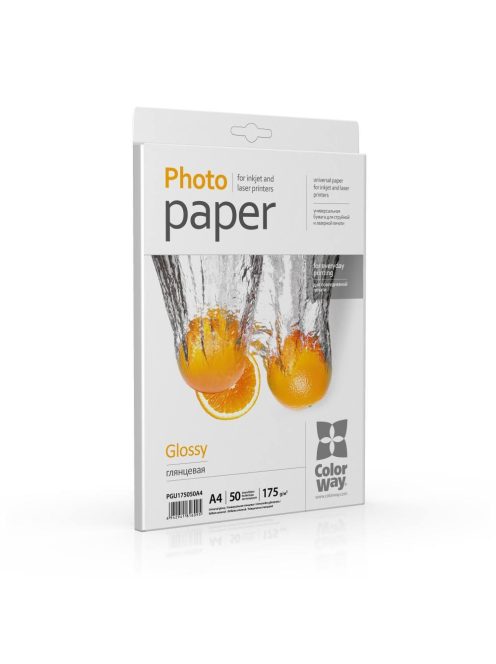 ColorWay magasfényű univerzális fotópapír 175g/m², A4, 50 lap (PGU175050A4)