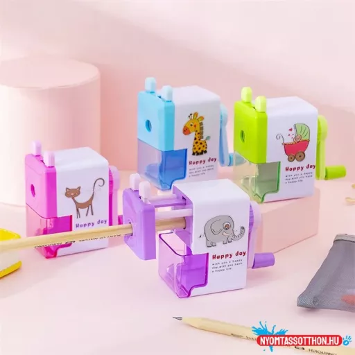 Pink cicás hegyező - tekerős