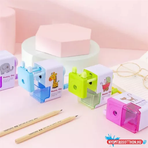 Pink cicás hegyező - tekerős