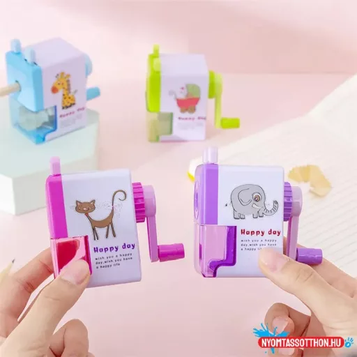 Pink cicás hegyező - tekerős