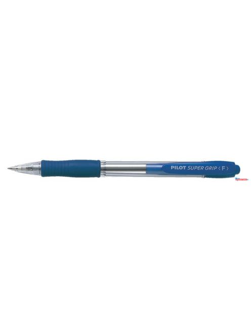 Golyóstoll, (0.7) 0,22 mm, nyomógombos, PILOT "Super Grip", kék