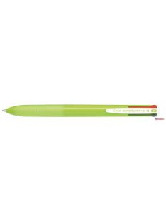   Golyóstoll, 0,27 mm, nyomógombos, világoszöld tolltest, PILOT "Super Grip G", négyszínű
