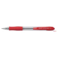   Golyóstoll, 0,22 mm, nyomógombos, PILOT "Super Grip", piros