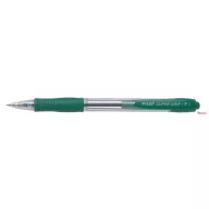   Golyóstoll, 0,22 mm, nyomógombos, PILOT "Super Grip", zöld