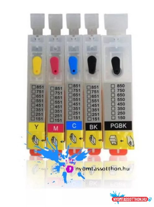 CLI-551 / PGI-550 kompatibilis újratölthető patron szett (tinta nélkül) IX6850 nyomtatóval együtt vásárolva