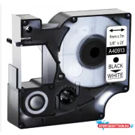   Utángyártott DYMO D1 40913 kazetta 9mm x 7m fehér-fekete #S0720680