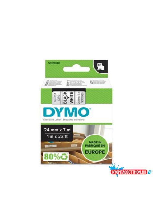 DYMO D1 53713 f.szalag 24mm x 7m fehér-fekete