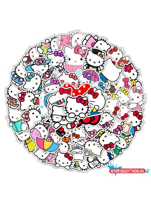 Matrica csomag, 50 db, Hello Kitty