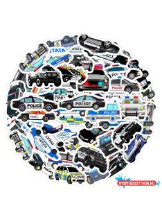 Matrica csomag, 50 db, rendőrautó