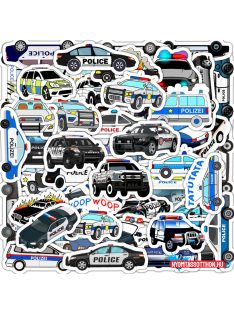 Matrica csomag, 50 db, rendőrautó