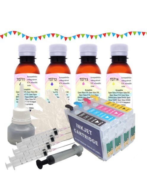 T0711-714 Compatible Refill Ink Cartridge (UV Resistant Ink)