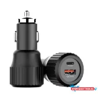   Choetech USB-A+C (63W, 2-portos, autós, gyorstöltő), töltő