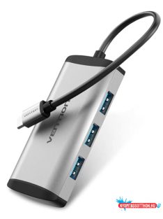   VENTION Type-C to USB3.0*4/Micro USB Hub 0.15m Gray Metal Type