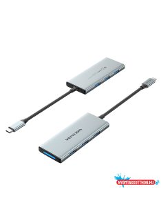   VENTION USB-C to HDMI/USB 3.0x3/SD/TF/PD Dokkoló 0.15M Gray Aluminum Alloy Type