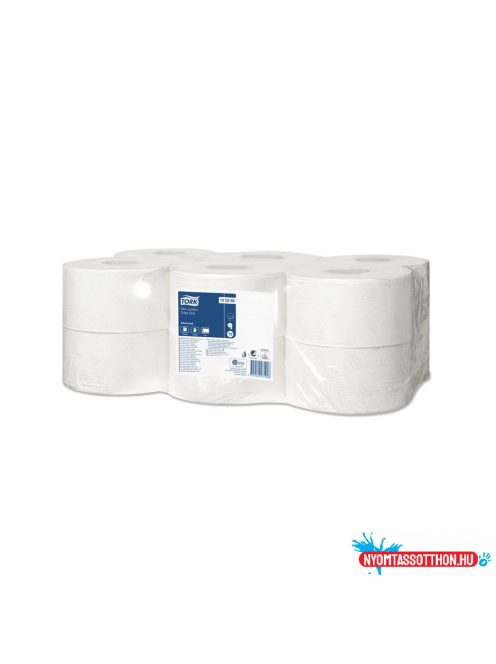 Toalettpapír 2 rétegû közületi átmérõ: 19 cm fehér 12 tekercs/csomag Mini Jumbo Tork_120280