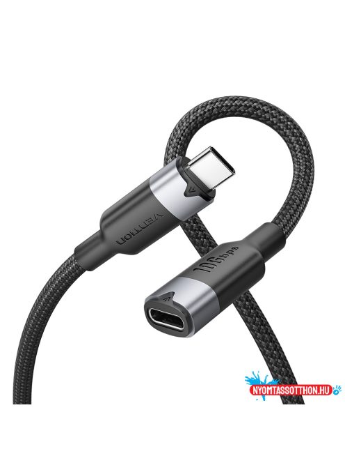 Vention USB-C 3.2/M -> USB-C 3.2/F, 0,5m,(hosszabbító, fekete, Gen2, 10Gbps), kábel