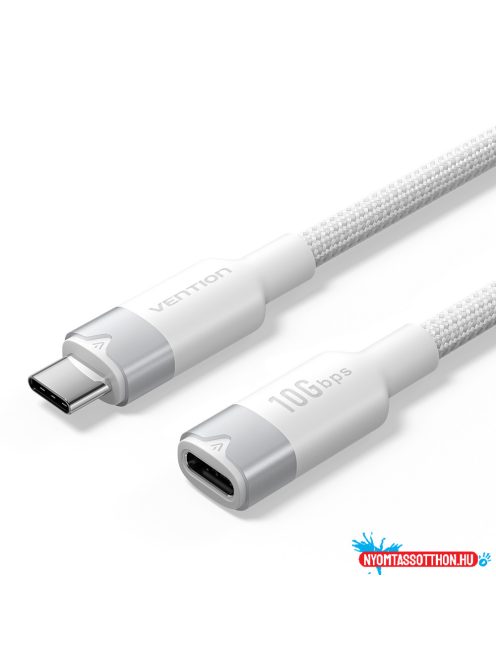 Vention USB-C 3.2/M -> USB-C 3.2/F, 0,5m,(hosszabbító, fehér, Gen2, 10Gbps), kábel