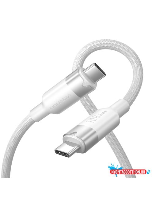 Vention USB-C 3.2/M, 1m,(fehér, Gen2, 10Gbps), kábel