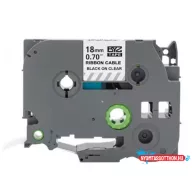   Utángyártott BROTHER TZeFX141 szalagkazetta 18mm x 8 m flexi átlátszó alapon fekete nyomtatás
