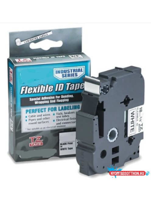 Utángyártott BROTHER TZe223 szalagkazetta 9mm x 8m öntapadós laminált fehér alapon kék felirat IK
