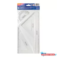 Vonalzó készlet, 4 db-os, 30 cm-es vonalzóval, Nebulo