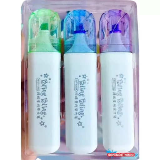 Szövegkiemelő szett - glitteres (3 darabos)