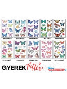 Gyerek tetoválás matrica - pillangó2 (többféle)
