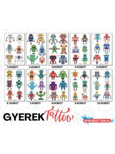 Gyerek tetoválás matrica - robot (többféle)