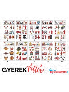 Gyerek tetoválás matrica - tűzoltó (többféle)