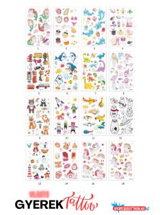   Világító gyerek tetoválás matrica - meselények (többféle)