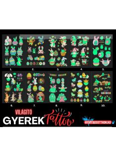   Világító gyerek tetoválás matrica - Húsvét (többféle)