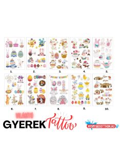   Világító gyerek tetoválás matrica - Húsvét (többféle)