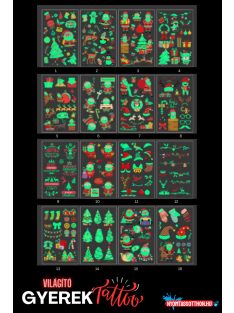   Világító gyerek tetoválás matrica - Karácsony (többféle)