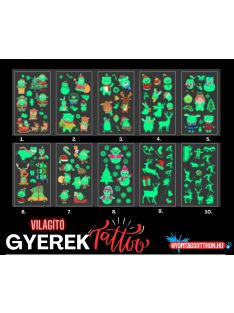  Világító gyerek tetoválás matrica - Karácsony 2 (többféle)