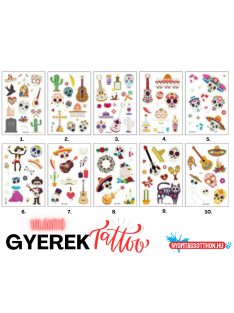  Világító gyerek tetoválás matrica - Mexikó (többféle)