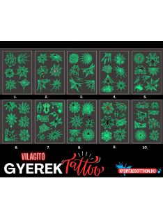 Világító gyerek tetoválás matrica - pók (többféle)