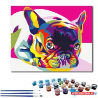 Számos kifestő, 40x50cm, keret nélkül - kiskutya