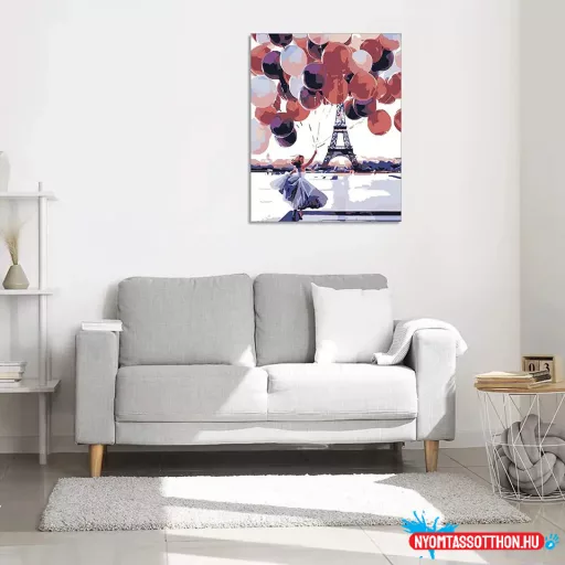 Számos kifestő, 40x50cm, keret nélkül - tavaszi Eiffel torony