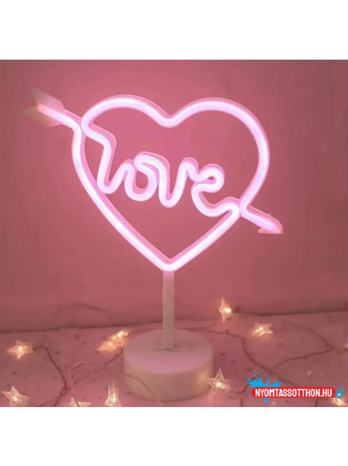 Asztali LED-es neon világítás (love szív)