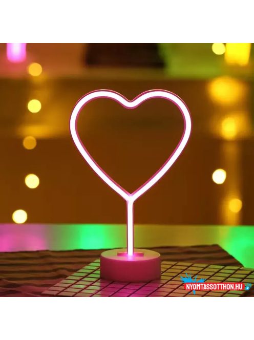 Asztali LED-es neon világítás (szív)